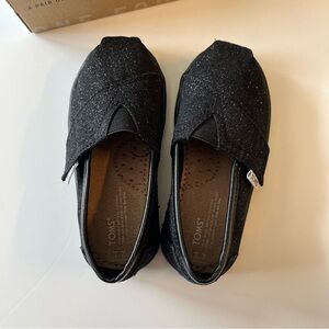Toms Kids Classic Black Glimmer Shoes